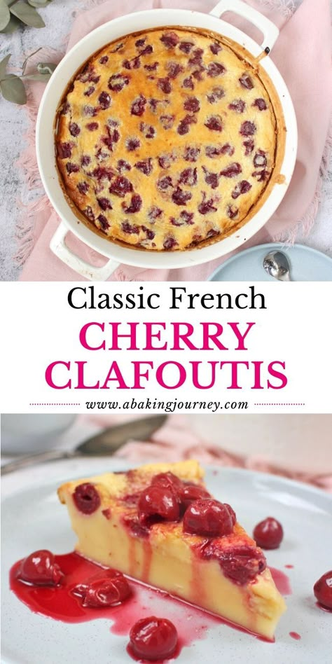 Cherry Cafloutis Recipe, Claufotis Cherry, Cafloutis Cherry, French Deserts Easy, Morello Cherry Recipes, Cherry Clafoutis Recipe, Morello Cherries, French Recipes Authentic, Clafoutis Recipe