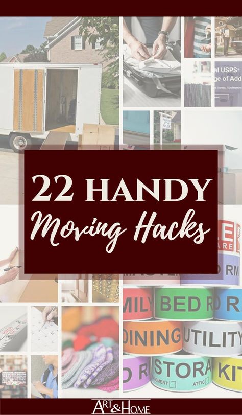 Getting ready for a big move? Here are 22 moving tips & hacks to make your move as smooth as possible and help you avoid some of the common moving mistakes.| Art & Home   #MovingTips #MovingHacks #PackingTips #PackingHacks #NewHome #HomeBuying #RealEstate How To Pack When Moving Houses, How To Pack Wall Decor For Moving, Moving And Packing Hacks, How To Move House Easily, Moving Tips Packing, Moving Preparation, Moving House Packing, Moving Help, House Is A Mess