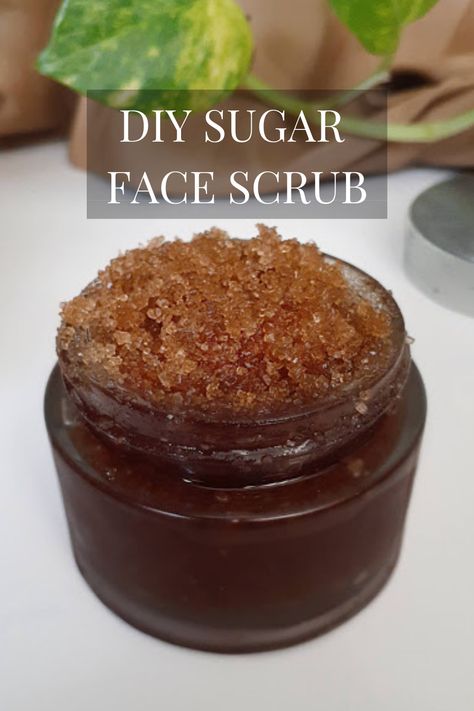 Facial Sugar Scrub Diy, Easy Face Scrub Diy, Diy Face Scrub For Acne, Scrubs For Face, Diy Exfoliating Face Scrub, Exfoliating Scrub Diy, Scrub Ideas, Sugar Face Scrub, Facial Scrub Recipe