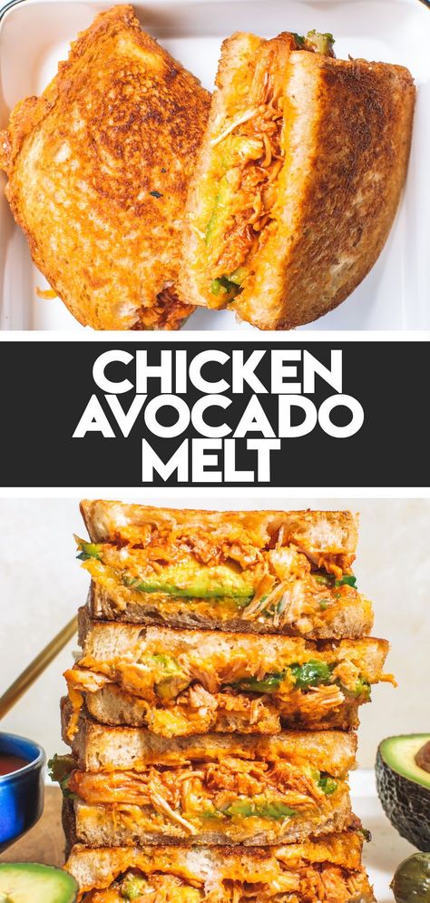 Chipotle Chicken Avocado Melt, Chicken Melt Sandwich, Chicken Avocado Melt, Chicken Avacado, Avocado Melt, Easy Grilled Cheese, Grilled Chicken Sandwich, Chicken Sandwich Recipe, Healthy Grilled