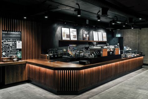 Starbucks Interior Design, Cafe Interior Design Concept, Interior Design Job, Starbucks Interior, Starbucks Uk, Cocktail Bar Design, London Coffee, Starbucks Design, Korea South