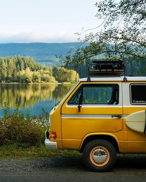 1985 VW Vanagon Renovation and Tour Vw Vanagon Westfalia, Westfalia Interior Ideas, Vanagon Interior Ideas, Yellow Campervan, Campervan Renovation, Painted Caravan, Vanagon T3, Hiace Campervan, Vw T3 Camper