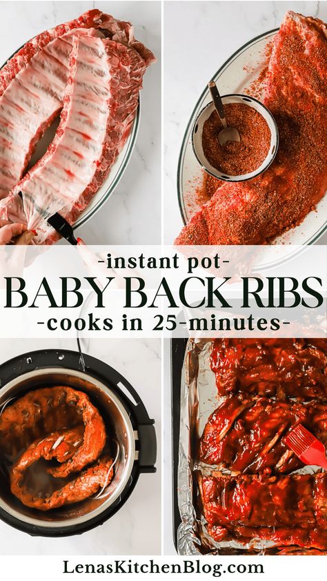 Instant Pot Baby Back Ribs are your ticket to a quick yet mouth-watering dinner! This recipe features fall-off-the-bone pork ribs coated in a rich, tangy barbecue sauce. They’re ready in 45 minutes and always turn out tender with deep, smoky flavors. You’ll never go back to oven-baked ribs again! Pork Rib Recipes Instant Pot, Ribs In Instant Pot Easy, Cooking Ribs In Instant Pot, Best Instant Pot Ribs, Fall Off The Bone Ribs Instant Pot, Pork Loin Back Ribs Instant Pot, Rack Of Ribs In Instant Pot, Babyback Ribs Instant Pot, Instapot Babyback Ribs