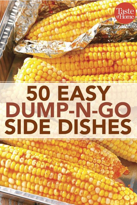 50 Easy Dump-N-Go Side Dishes Camping Side Dishes, Cheap Side Dishes, Crockpot Side Dishes, Party Side Dishes, Cookout Sides, Potluck Side Dishes, Thanksgiving Side Dishes Easy, Cookout Side Dishes, Bbq Meatballs