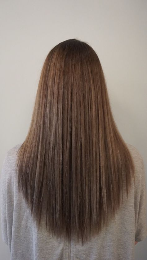 Long Hair V Cut, U Cut Hairstyle, V Cut Hair, Long Face Hairstyles, Long Brown Hair, Ombre Hair Color, Haircuts For Long Hair, Modern Hairstyles, Long Straight Hair