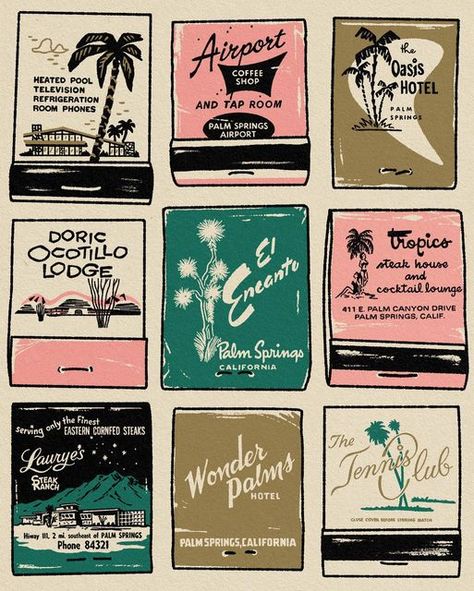 Palm Springs Postcard, Palm Springs Graphic, Palm Springs Print, Palm Springs Tattoo, Palm Springs Illustration, Palm Springs Mood Board, Palm Springs Vibes, Palm Springs Graphic Design, Palm Springs Branding