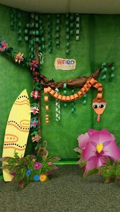 @stacilee73 Weird Animals Vbs, Decoration Creche, Snake Party, Jungle Theme Classroom, Rainforest Theme, Reptile Party, Jungle Decorations, Deco Jungle, Fiesta Tropical