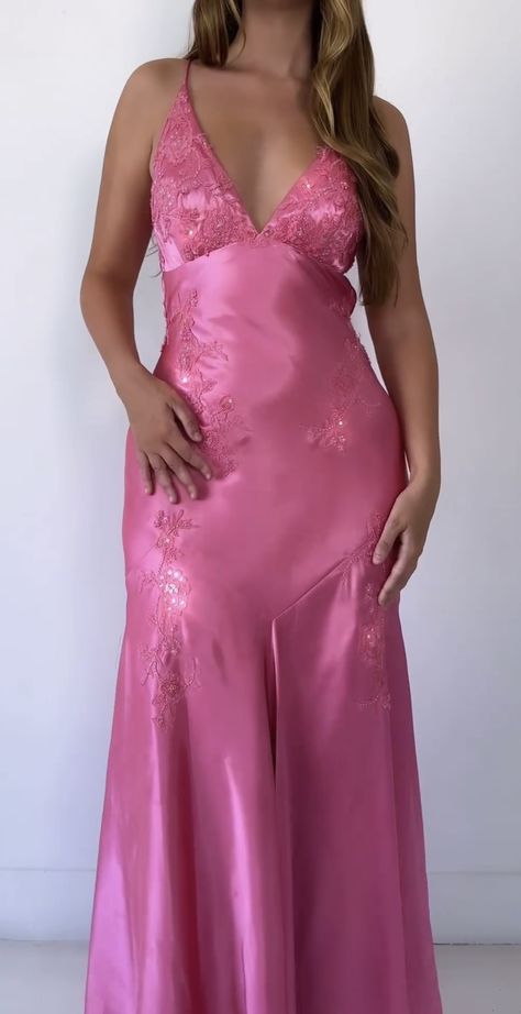 Princess Aesthetic Prom Dresses, 2000's Prom Dress, Pink Vintage Prom Dress, Bright Pink Prom Dress, Dark Pink Prom Dress, 2000s Prom Dress, Prom Dress Pink, Long Party Dress, One Shoulder Prom Dress