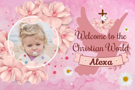 Welcome To Christian World Tarpaulin, Garden Birthday Cake, Christening Banner, Tarpaulin Design, Invert Colors, Christian World, Promotional Flyers