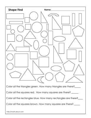 1st Grade Geometry Worksheets- possible assessment tool after shape lesson.  First grade @ van horn Angles Math Geometry, 1st Grade Geometry, Angles Math, Shape Worksheets For Preschool, Shapes Lessons, Geometry Activities, Geometry Worksheets, 1st Grade Math Worksheets, Shapes Worksheets