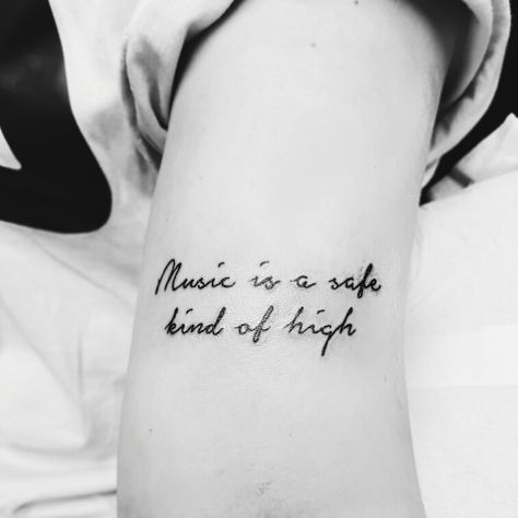 Music Meaning Tattoo, Music Saved My Life Tattoo, Music Lyrics Tattoo, Tattoos About Music, Tattoos For Music Lovers Unique, Meaning Full Tattoos, High Tattoo, Music Lover Tattoo, Music Quote Tattoos