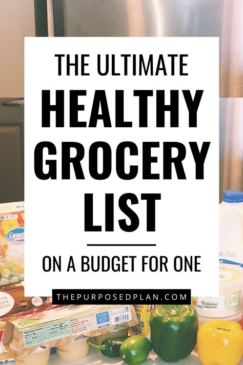 Budget Healthy Grocery List, Grocery List For One, Health Grocery List, College Grocery List, Basic Grocery List, Grocery Store List, Grocery List On A Budget, Budget Grocery List, Cheap Grocery List