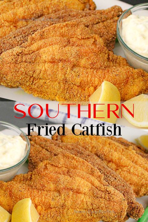 Beer Battered Fish Recipes, Fried Catfish Recipes, Southern Fried Catfish, Fish Batter Recipe, Fish Breading, Catfish Recipes, Fish Dinner Recipes, Southern Recipes Soul Food, Fried Catfish