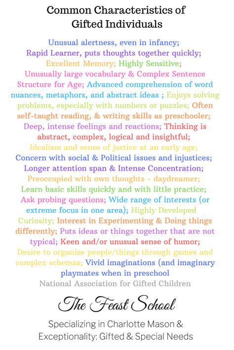 Common Characteristics of Gifted Individuals Neurodivergent Gifted, Gifted Adults Characteristics, Gifted Children Characteristics, Sensory Kids Room, Gifted Adults, Gifted Kid, Child Guidance, Gifted Children, College Notes