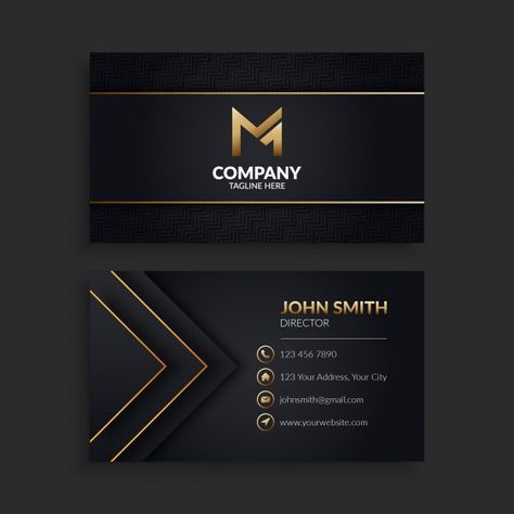 Namecard Template, Business Card Design Black, Elegant Business Cards Design, Personalized Business Cards, Business Cards Layout, Graphic Design Business Card, Gold Business Card, Professional Business Card Design, Visiting Card Design