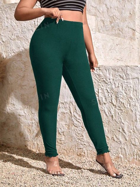 Dark Green Leggings, Legging Plus Size, Bow Shorts, Green Leggings, High Waist Leggings, Plus Size Leggings, Leggings Design, Knit Tees, Straight Pants