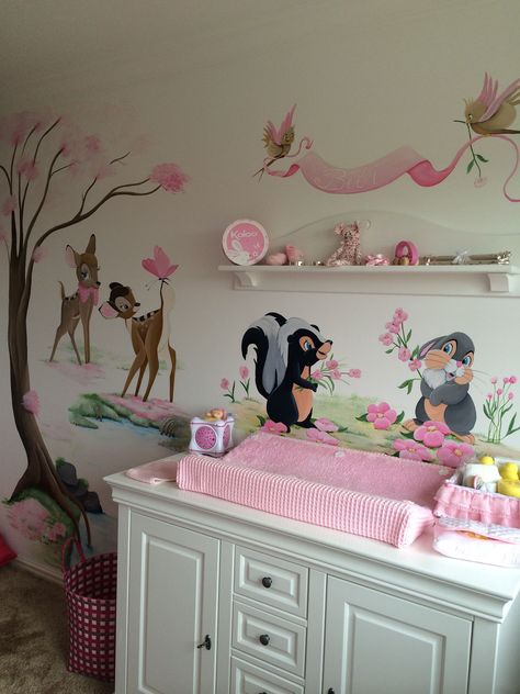 Bambi Nursery, Disney Playroom, Disney Baby Rooms, Disney Baby Nurseries, Bambi Baby, Deco Disney, Baby Room Themes, Disney Nursery, Baby Rooms