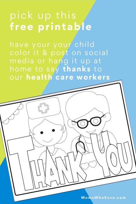 Free Kids’ Coloring Page — Thank You Health Care Workers!  #doctors #nurses #free #printable #coloringpage #healthcare #homeschool #education Free Kids Coloring Pages, Homeschool Education, Health Activities, Care Worker, Community Helpers, Nurses Week, Parent Resources, Kids Coloring, Elementary Education