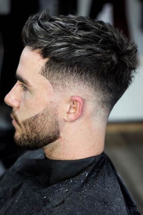 Mid Fade Haircut With Beard, Long On Top Fade On Sides, Men Fohawk Fade Faux Hawk, Mid Fades Men, Men Hair Cut 2023, One Side Fade Haircut Men, Men Haircut Straight Hair Fade, Men Haircut Styles 2022, Fade Long On Top Men Hair