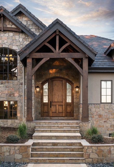 House Plans For 2023, Houses Exterior Cabin, Craftsman Modern Exterior, Contemporary Rustic Exterior, Exterior Paint Colors For House With Rock, Adirondack Style Homes Exterior, Rock Front House Exterior, Taupe Board And Batten Exterior, Cedar Shake Accent Exterior