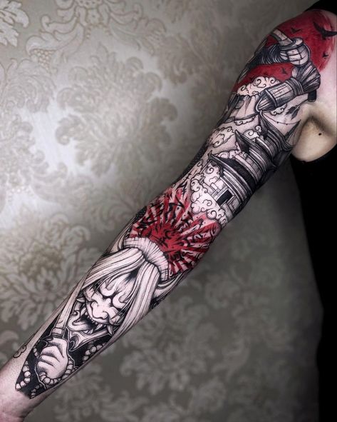 japanese tattoo designs Spot Filler Tattoo, Japanese Themed Tattoos, Japanese Arm Tattoo, Irezumi Sleeve, Japanese Tattoo Sleeve Samurai, Japanese Hand Tattoos, Half Sleeve Tattoos Sketches, Samurai Tattoo Sleeve, Tato Maori