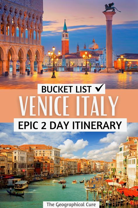 48 Hours in Venice, Europe's Most Unique  City 2 Days In Venice, Italy Vacation Itinerary, Venice Itinerary, Day Trips From Venice, Greece Cruise, Barcelona Itinerary, Italy Trip Planning, Vacation Island, Travel Phrases