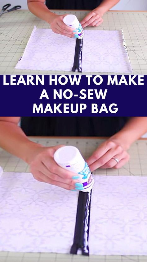 Diy Wallet Easy, Diy Purse No Sew, Diy Makeup Bag Tutorial, Diy Wallet Pattern, Cosmetic Bags Diy, Diy Toiletries, Diy Handbags, Diy Bags No Sew, Diy Makeup Bag