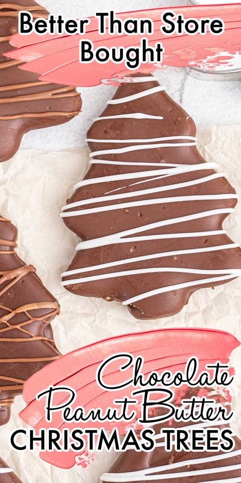 Chocolate peanut butter Christmas trees are a no-bake treat sure to bring out the holiday cheer! Fun and festive, kids and adults will love this candy dessert. Peanut Butter Christmas Trees, Christmas Tree Treats, Chocolate Peanut Butter, No Bake, Holiday Cheer, Christmas Trees, The Holiday, Peanut Butter, Peanut