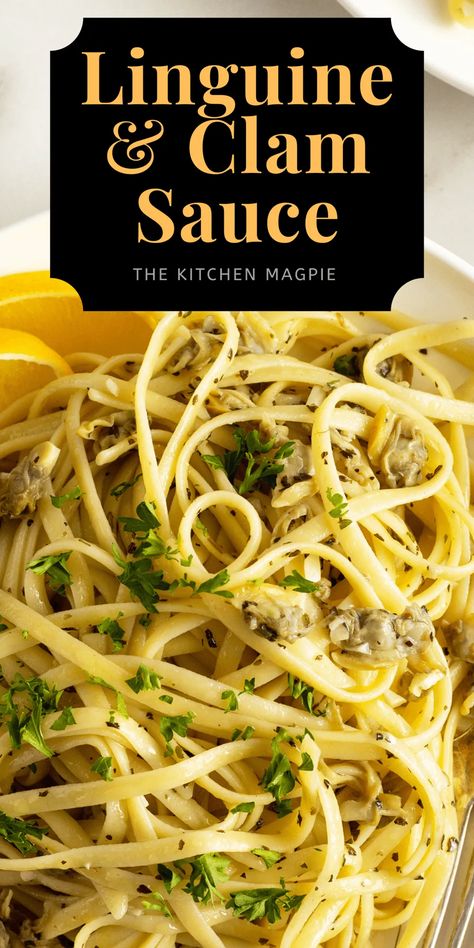 This Linguine with Clam Sauce recipe is for the seafood lover! Affordable canned baby clams are cooked into a fresh, light wine sauce and served over linguine. Linguine Recipes Easy, Pasta Recipes Linguine, Clams Linguine, Clams Pasta, Clam Pasta Recipe, Clam Sauce Recipe, Linguine And Clams, Clam Sauce Linguine, Clam Pasta