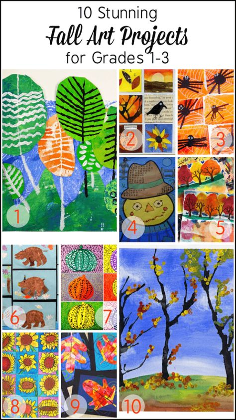 Autumn Art Activities, Kindergarten Fall Art, Fall Art Projects For Kids, Third Grade Art Project, Thanksgiving Art Projects, 3rd Grade Art Lesson, Grade 1 Art, First Grade Art, Kindergarten Art Lessons