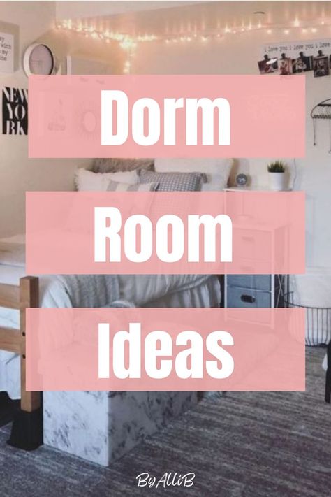 This post shows you cute dorm room ideas for your college room! Perfect for any girls going into college and want some ideas! Simple College Dorm, Girls College Dorm Room Ideas, Bed Side Storage, Cute Dorm Room Ideas, Dorm Themes, Girl College Dorms, Dorm Room Rugs, College Dorm Room Ideas, College Dorm Room Inspiration