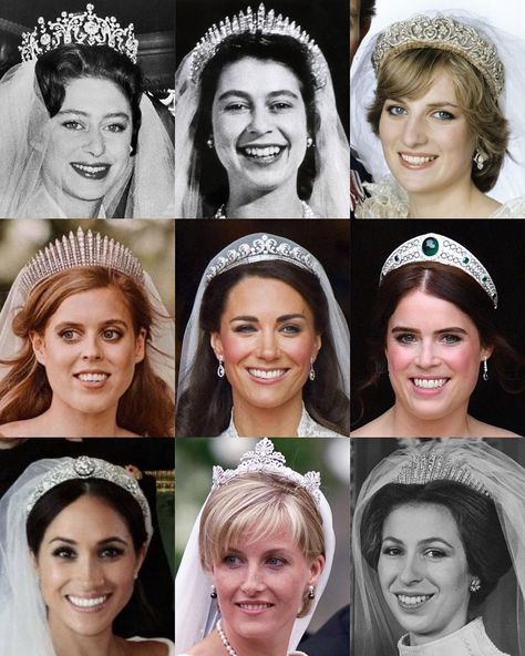 Tiaras worn by British Royal Brides 👸🏻 Let me know what tiara you would pick to wear! 1. 2011: The Duchess of Cambridge wore the Cartier… Royal Family Portrait, Royal Family Trees, Royal Family Pictures, English Royal Family, English Royalty, Royal Family England, Royal Tiaras, Royal Wedding Dress, British Royal Families