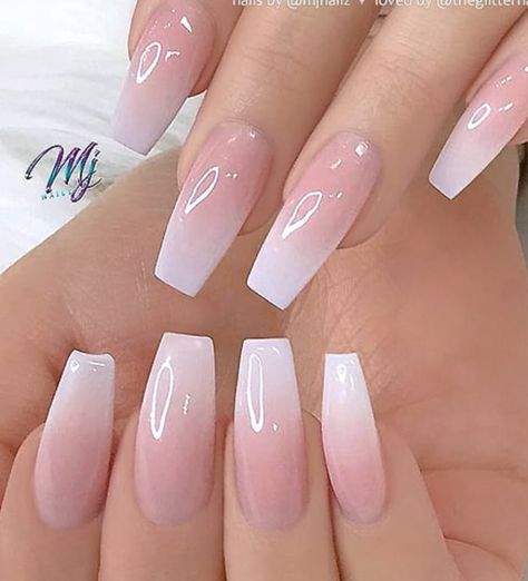 Ongles Rose Pastel, Light Pink Nail Designs, Nails Acryl, Opal Nails, Light Pink Nails, Pink Ombre Nails, Ombre Acrylic Nails, French Tip Acrylic Nails, Pink Nail Designs