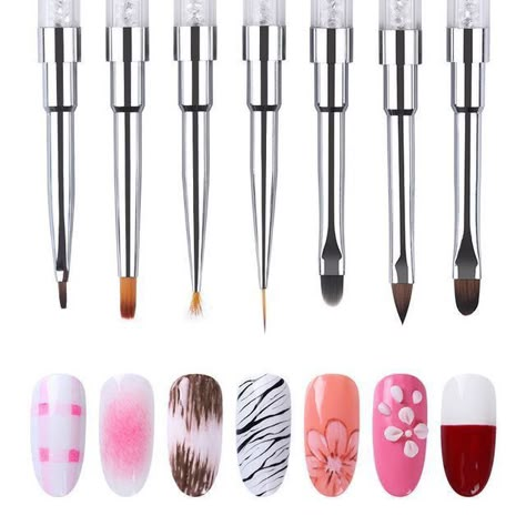 Nail Pen, Nail Techniques, Nagel Tips, Nail Art Designs Diy, Nail Art Designs Videos, Pearl Nails, Uv Nails, Art Brush, Nail Art Kit