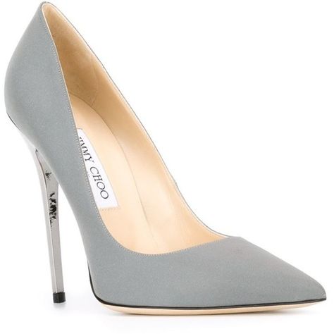 Jimmy Choo 'Anouk' pumps ($615) ❤ liked on Polyvore featuring shoes, pumps, heels, high heels stilettos, gray pumps, heels & pumps, heels stilettos and gray shoes Shoes Pumps Heels, Stilettos Shoes, Jimmy Choo Pumps, Leather Sole Shoes, Shoes Heels Classy, Gray Shoes, Heels Stilettos, Jimmy Choo Heels, Shoes Grey