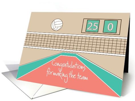 Congratulations for making Volleyball Team, with... (1121550) by Teri Nelson Kuster Volleyball Cards, Volleyball Dig, Volleyball Birthday, Chuck Wagon, Say Congratulations, Player Card, Volleyball Player, Free Ecards, Volleyball Team