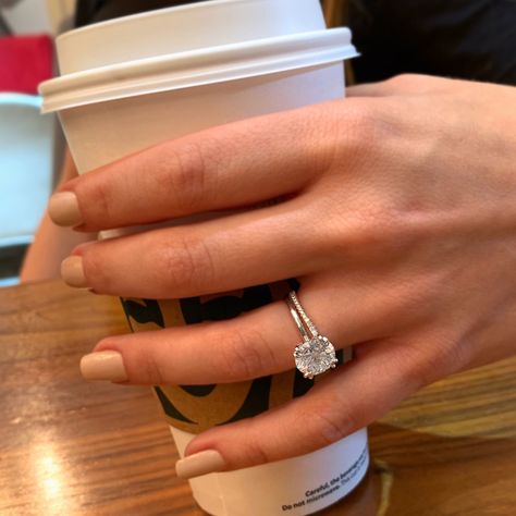 How we survive our Monday’s ☕️ Showing our DE 2000 engagement ring with a Round Brilliant cut diamond, paired with a micro pave wedding band. 💍 Round Diamond Ring Pave, Micro Pave Engagement Ring With Wedding Band, Large Diamond Rings Unique, Round Cut Diamond Ring With Wedding Band, Round Brilliant Engagement Ring With Wedding Band, Round Engagement Ring Diamond Band, 1.5 Carat Diamond Ring, 3 Carat Diamond Ring Round, Round Cut Pave Engagement Ring