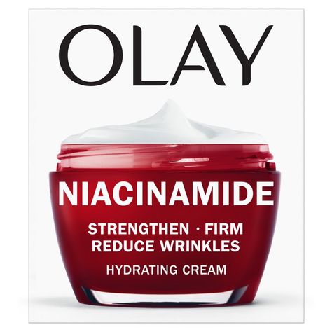 Want to reduce the appearance of fine lines and wrinkles? Unlock 24-hour hydration to visibly firm skin with Olay Niacinamide Face Moisturizer. This lightweight cream melts into skin with no greasy residue. In 1 week you'll see improvements in wrinkles and complexion, and in 1 month you'll see hydrated and visibly improved skin with a 2x stronger skin barrier.* *Improvement in baseline vs. untreated skin The face moisturizer helps skin retain moisture to keep it seriously hydrated, aids in surfa Night Moisturizer, Olay Regenerist, Hydrating Moisturizer, Hydrating Cream, Face Hydration, Skin Care Brands, Gel Moisturizer, Daily Moisturizer, Skin Barrier