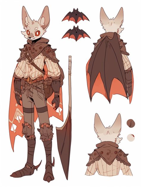 Bird Folk Dnd, Bat Dnd Character, Bat Folk Dnd, Bat Hybrid Oc, Person Holding A Bat, Bat Character Art, Dnd Harengon Character Art, Fox Person Character Design, Bat Hybrid Human