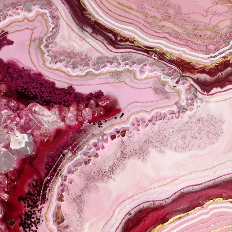 Geode Background, Agate Painting, Resin Geodes, Geode Painting, Pink Geode, Geode Art, Art Details, Ruby Crystal, Marble Wallpaper