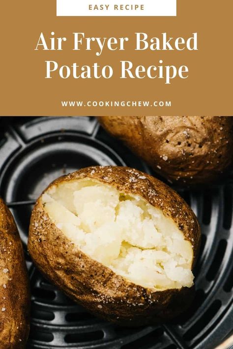 Bakes Potatoes In Air Fryer, Air Dry Baked Potato, Air Fryer Baked Potato For One, How To Air Fry Baked Potato, Baked Potato Instant Pot Air Fryer, How To Airfry Baked Potatoes, Bake Potato In Air Fryer, Ninja Foodie Baked Potato, Air Fryer Oven Potatoes