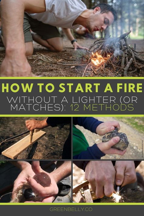 A guide on how to start a fire using several primitive methods in a survival situation when matches, lighters and conventional sources are less likely to be available. “Plan B" fire sources are difficult, but necessary in an emergency. Survival Fire Starting, How To Start A Fire Without Matches, How To Start A Fire Survival Skills, How To Start A Fire, How To Make A Fire, Primitive Survival Skills, Bushcraft Fire, Kids Survival Skills, Off Grid Survival