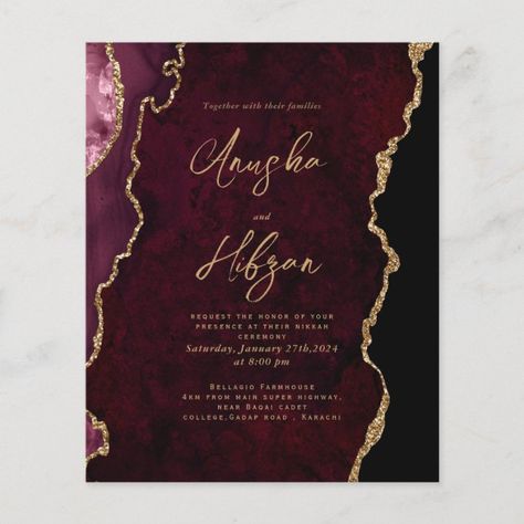 Budget Burgundy Red Agate Script Wedding Invite | Zazzle Modern Handwriting, Script Wedding Invitations, Maroon Wedding, Budget Wedding Invitations, Elegant Wedding Invitation, Wedding Invitation Card Design, Foil Invitations, Future Wedding Plans, Gold Wedding Invitations