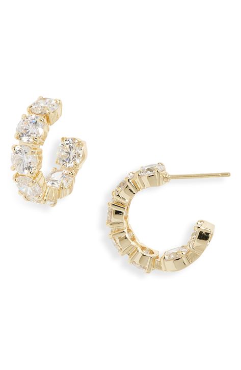 These inside-out huggies double up on shine with cubic zirconia that traces their inner and outer circumferences. 3/4" diameter 18k-gold plate/cubic zirconia Imported Melinda Maria Jewelry, Melinda Maria, Double Up, Earrings In Gold, Huggie Hoop Earrings, Heart Ring, Gold Earrings, Cubic Zirconia, Inside Out