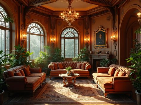 40+ Art Nouveau Style Apartment Design Ideas Art Nouveau Hallway, Art Neauveau Interior Bedroom, Art Nouveau Decor Interior Design, Art Nouveau Couch, Art Nouveau Apartment, Art Nouveau Interior Design, Art Nouveau Living Room, Small Mansion, Art Nouveau Home Decor