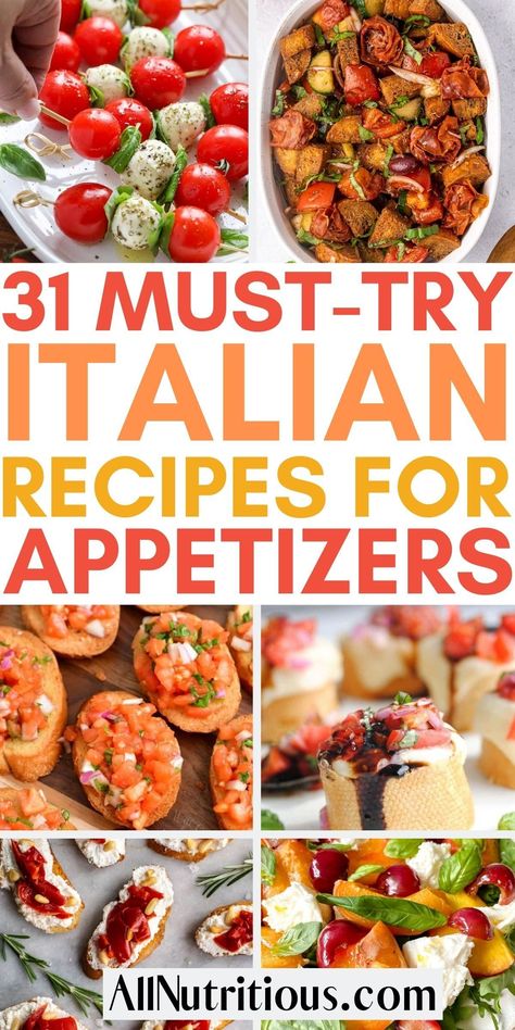 Having mouth watering italian appetizer recipes can be super easy when you prepare any of these delicious easy appetizer recipes. You can easily make any of these easy italian dishes that will have you going back for seconds. Italian Appetizer Recipes Easy, Italian Heavy Appetizers, Low Carb Italian Appetizers, Italian Antipasto Charcuterie Board, Appetizers For Italian Meal, Italian Wedding Appetizers, Italian Party Appetizers, Lunch Apps, Italy Appetizers