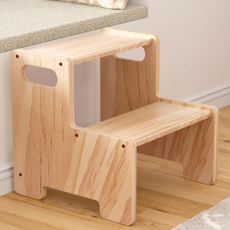 PRICES MAY VARY. ❤️❤️ STURDY AND SECURE: Wide sturdy standing platforms, non-slip bases can help toddlers stand firmly. The step stool for kids is made out of durable natural wood (0.7" thickness), hold up to 300 pounds.It’s light weight and handle grips allow your kids to move the stool around easily.These versatile, multipurpose stools can be used everywhere in the house. ❤️❤️ MULTI-FUNCTIONAL:It's so helpful for toddlers and kids – in the bathroom, home and kitchen.Our dual height design with Montessori Stool, Stool For Bathroom, Step Stool For Kids, Stepping Stool, Sink Toilet, Toddler Montessori, Wood Step Stool, Wooden Step Stool, Bathroom Stool