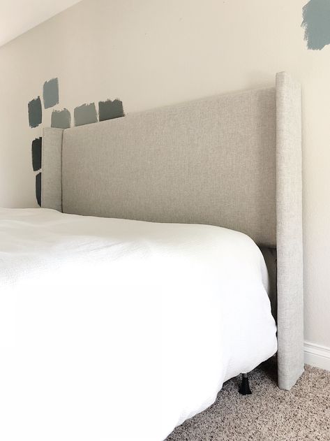 Headboards Ideas, Diy Bed Headboard, Angela Rose, Diy Headboard Upholstered, Fabric Headboard, Diy Headboards, Wingback Headboard, Padded Headboard, Diy Headboard