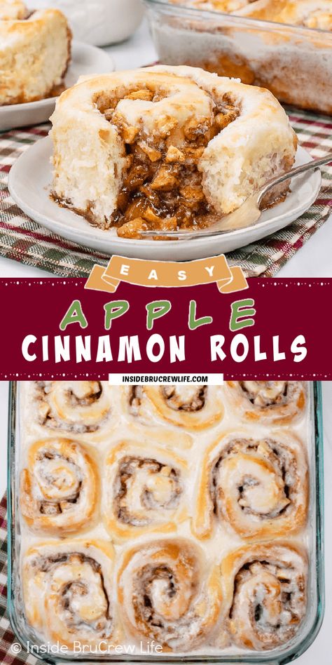 Fall Eats, Cinnamon Roll Bake, Apple Cinnamon Rolls, Apple Recipes Easy, Apple Dessert, Baked Rolls, Best Bread Recipe, Roll Recipes, Homemade Dough