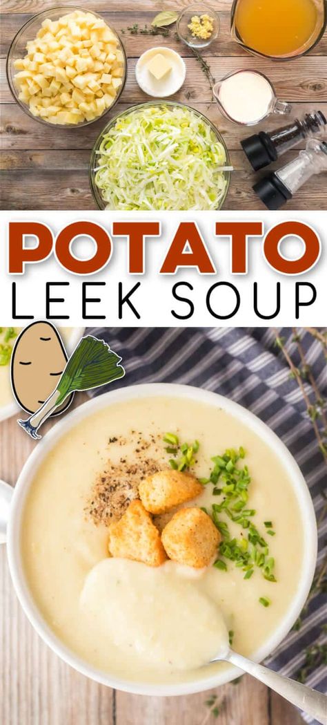 Potato Leek Soup Best Ever Potato Leek Soup, Best Leek And Potato Soup Recipe, Potato Soup With Leeks, Potatoe And Leek Soup Creamy, Chunky Potato Leek Soup, Instant Pot Potato Leek Soup, Creamy Potato Leek Soup Recipe, Ham And Leek Soup, Leek Recipes Soup